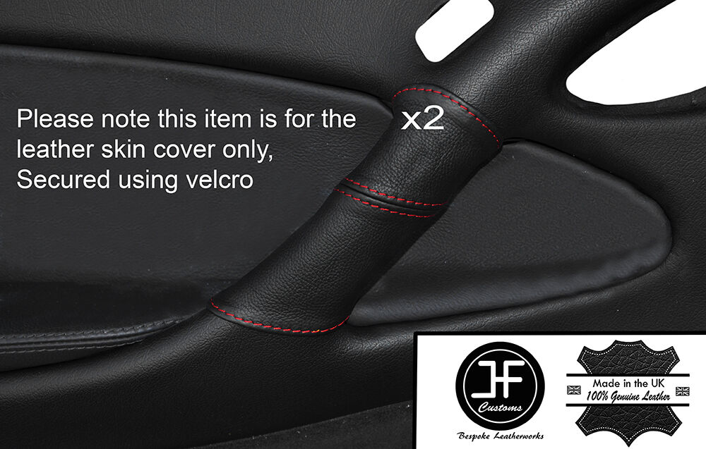 RED STITCH 2X FRONT DOOR HANDLE LEATHER COVERS FITS PONTIAC GTO 2004-2006