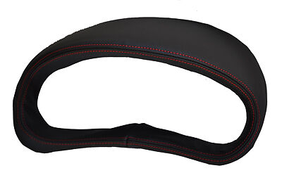 FITS PEUGEOT 206  GAUGE HOOD SPEEDO COVER LEATHER red stitching CUSTOM NEW