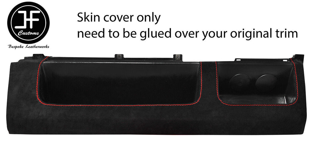 RED STITCH PASSENGER UNDER DASH TRAY SUEDE COVER FOR VW GOLF MK1 SERIES 2