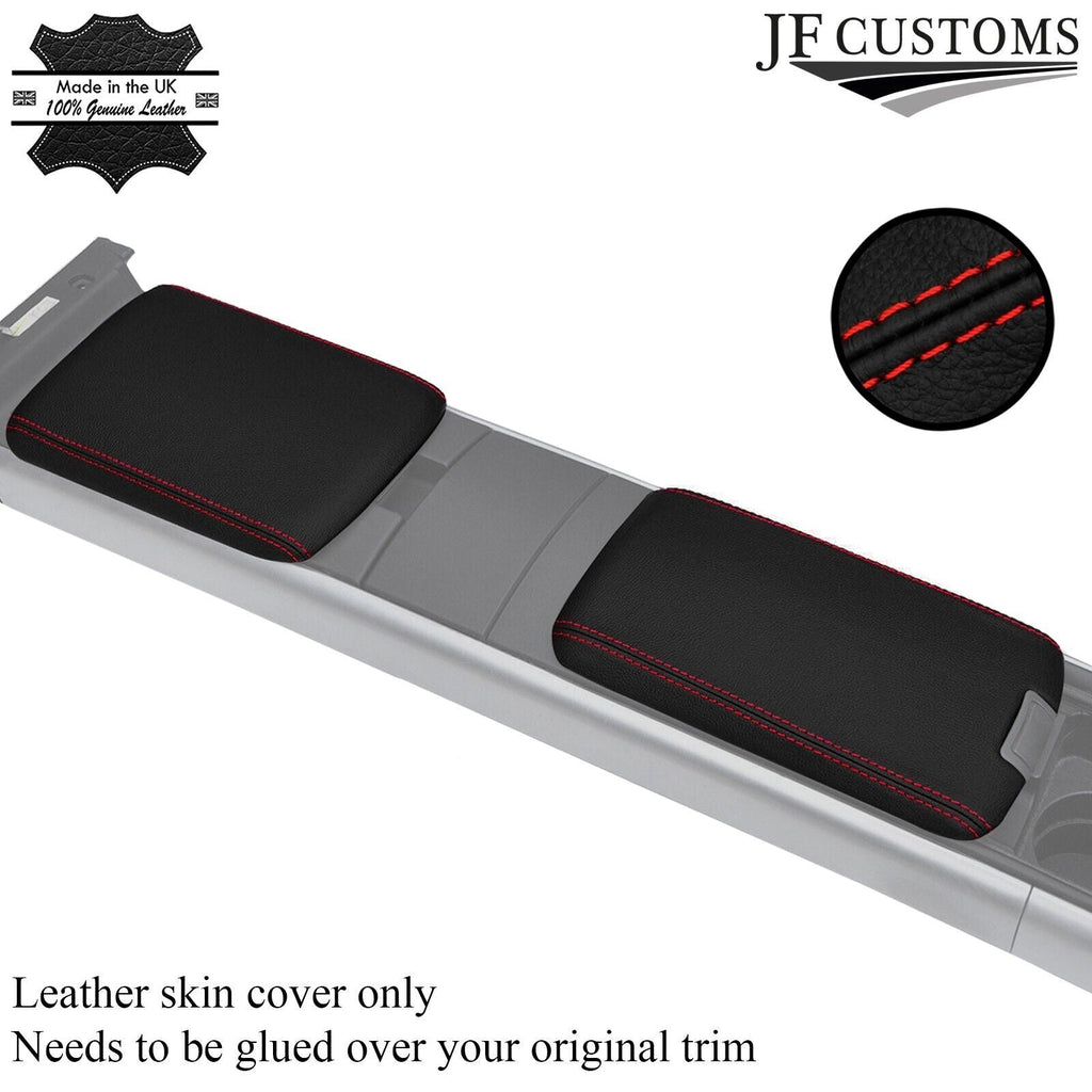 RED STITCHING REAL LEATHER 2X ARMREST COVERS FITS MAZDA RX8 2003-2012 CUSTOM NEW