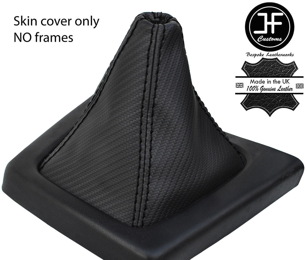 BLACK STITCHING CARBON FIBRE VINYL LEATHER GEAR GAITER FOR MAZDA RX7 FC3S 86-91