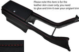 RED STITCH CENTRE CONSOLE & ARMREST LEATHER COVERS FITS JENSEN INTERCEPTOR