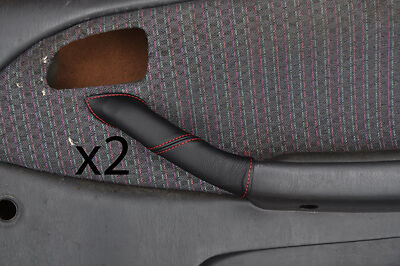 red stitch FITS TOYOTA COROLLA 92-97 2X DOOR HANDLE LEATHER COVERS CUSTOM NEW