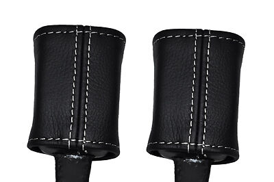 WHITE STITCH FITS FORD TRANSIT CONNECT 02-12 2X SEAT BELT LEATHER COVERS