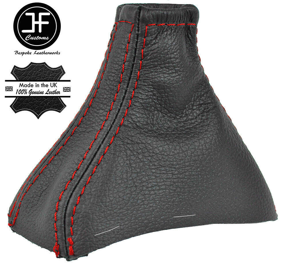 RED STITCH DARK GREY LEATHER AUTOMATIC GEAR GAITOR FOR VOLVO S80 1998-2006
