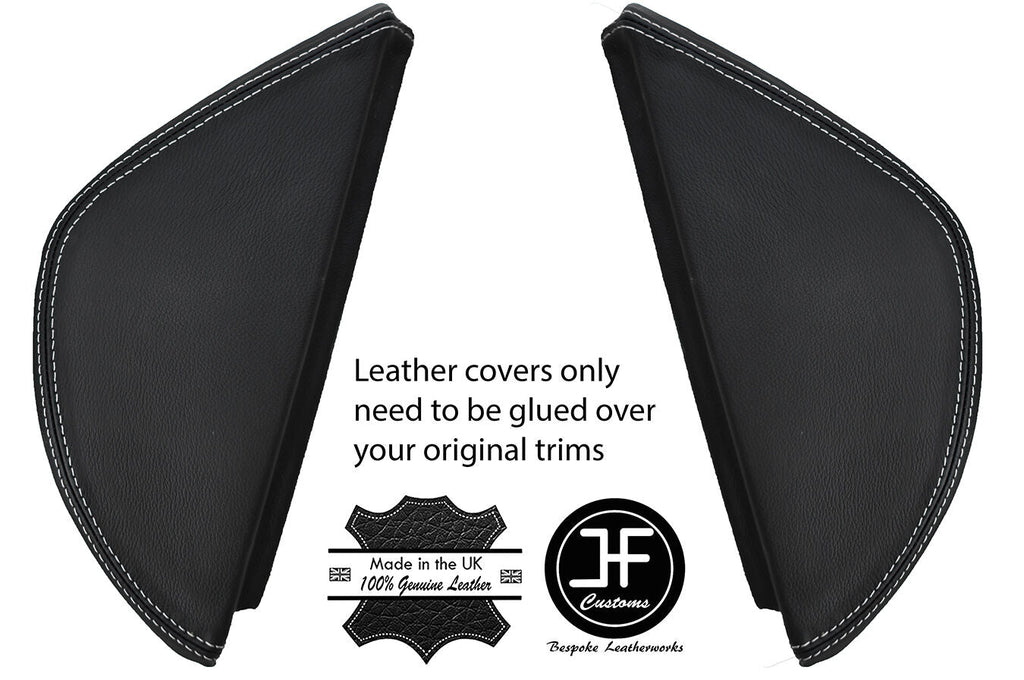 WHITE  STITCHING 2X  DASH END SIDE TRIM COVERS FITS VW T5 TRANSPORTER 2003-2011