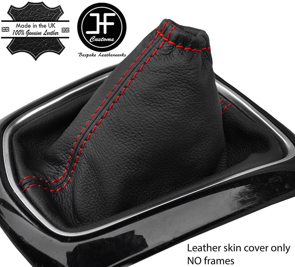 RED STITCH TOP GRAIN LEATHER MANUAL GEAR GAITER FITS NISSAN QASHQAI J11 13-18