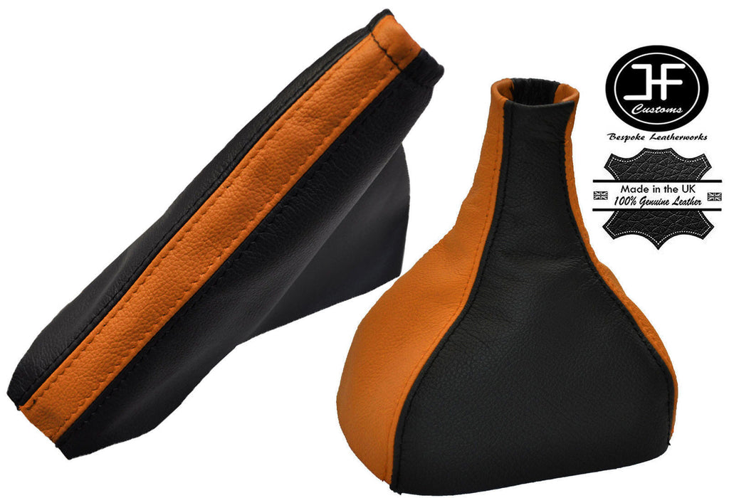 ORANGE BLACK FITS VAUXHALL OPEL ASTRA MK3 III F 1991-19981 LEATHER GAITERS SET