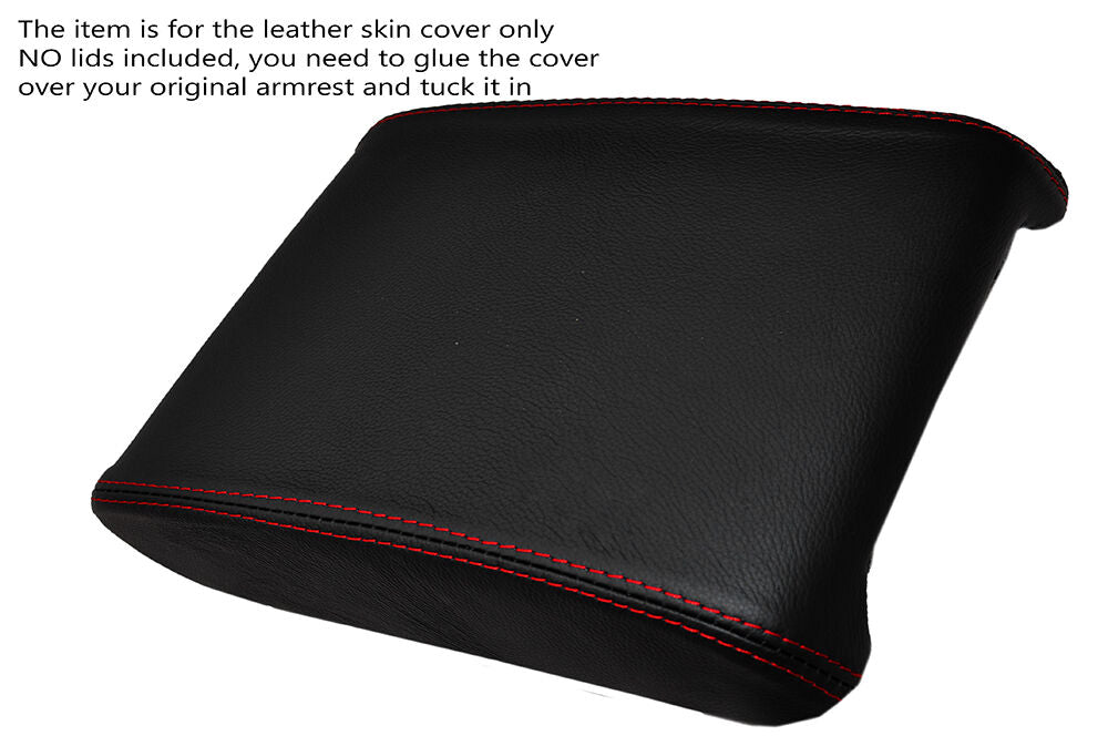 RED STITCHING ARMREST LID LEATHER SKIN COVER FITS RANGE ROVER EVOQUE 11-15