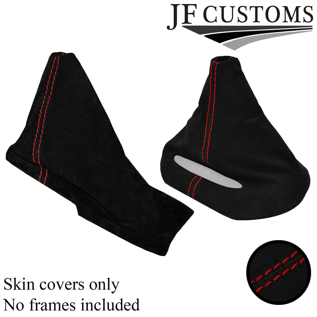 RED STITCH SUEDE AUTO GAITER SET FOR CORVETTE C5 97-04 CUSTOM NEW MADE IN UK