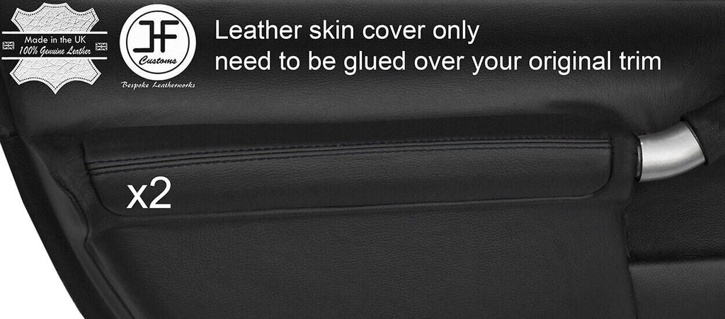 BLACK STITCH 2X DOOR ARMREST TOP GRAIN LEATHER COVER FOR TOYOTA MR2 MK3 00-07