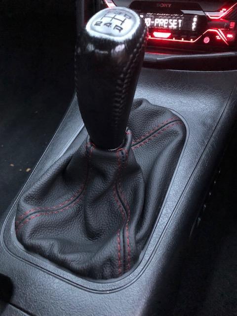 RED STITCHING REAL LEATHER MANUAL GEAR GAITER FITS  HONDA CRX DEL SOL 1992-1997