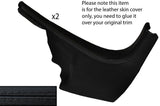 BLACK STITCH 2X LOWER A PILLAR LEATHER COVERS FITS AUDI A3 8P S3 RS3 2003-2012