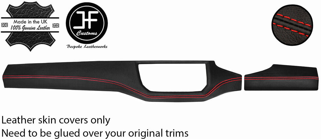 RED STITCH DASH DASHBOARD TRIMS KIT LEATHER COVERS FOR SEAT IBIZA MK5 V 17-20