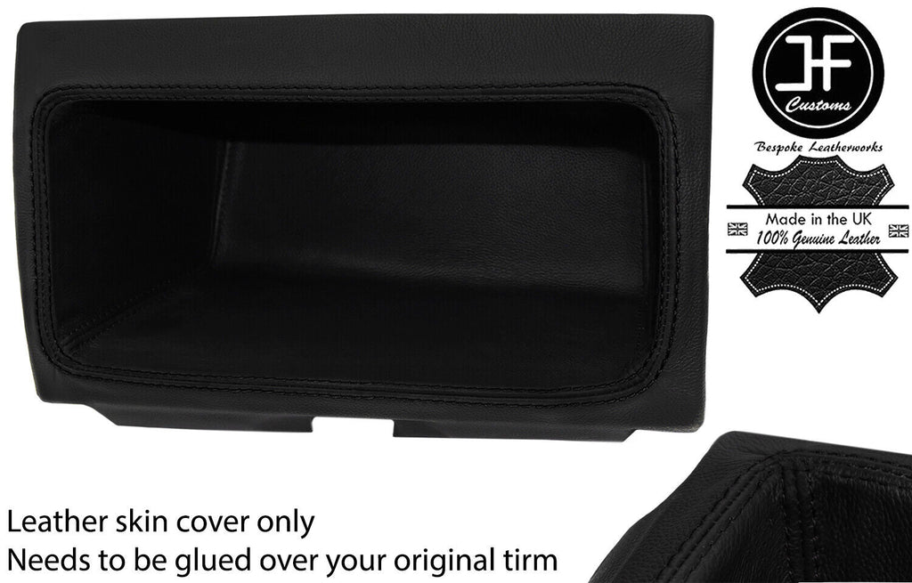 BLACK STITCH DASH CUBBY BOX LEATHER COVER FITS FORD TRANSIT MK7 2006-2013