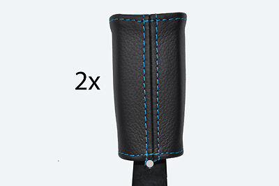 blue stitch FITS RENAULT CLIO MK2 99-06 2X FRONT SEAT BELT STALK LEATHER COVERS