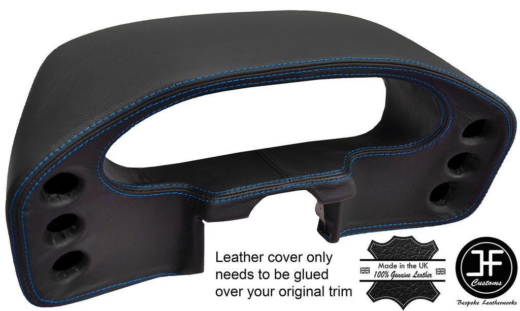 BLUE STITCHING SPEEDO DASH POD REAL LEATHER COVER FITS PORSCHE 928 1978-1989