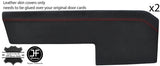 RED STITCH 2X FRONT DOOR CARD LEATHER COVERS FITS LANCIA DELTA 1979-1994