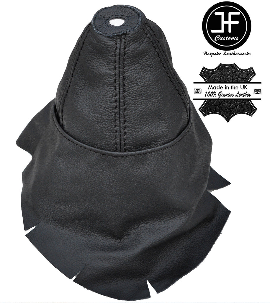 BLACK STITCH REAL LEATHER GEAR GAITER COVERS FITS ALFA ROMEO GIULIA SUPER TI