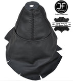 BLACK STITCH REAL LEATHER GEAR GAITER COVERS FITS ALFA ROMEO GIULIA SUPER TI