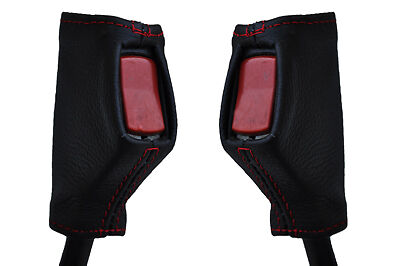 red stitch FITS TRIUMPH DOLOMITE 72-81 2X FRONT SEAT BELT STALK LEATHER COVERS