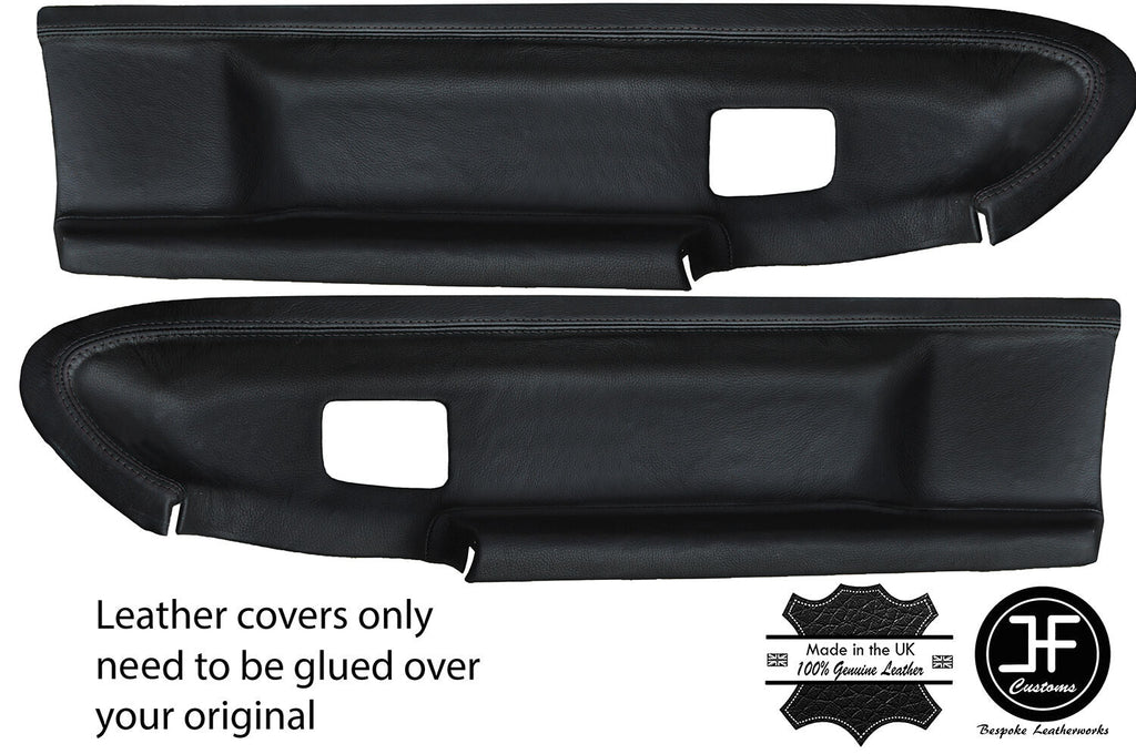 BLACK STITCH 2X FRONT DOOR CARD COVERS FITS BMW E36 COUPE & CONVERTIBLE STYLE 2