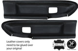 BLACK STITCH 2X FRONT DOOR CARD COVERS FITS BMW E36 COUPE & CONVERTIBLE STYLE 2