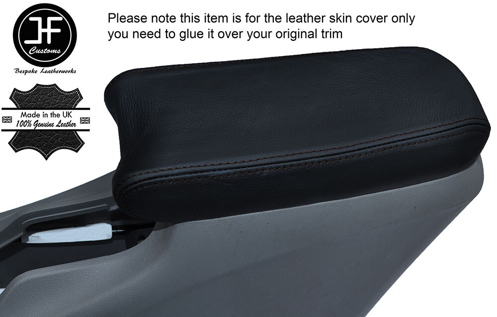 BLACK STITCHING LEATHER ARMREST COVER FITS HONDA INSIGHT 2009-2013 CUSTOM NEW