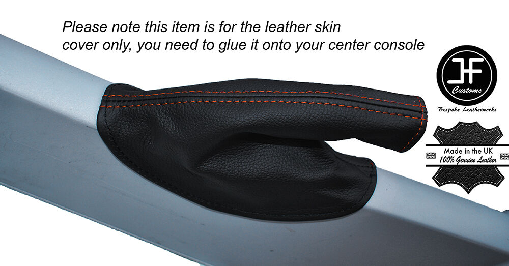 ORANGE DOUBLE STITCH LEATHER HANDBRAKE GAITER FITS LOTUS ELISE & EXIGE MK2 01-12