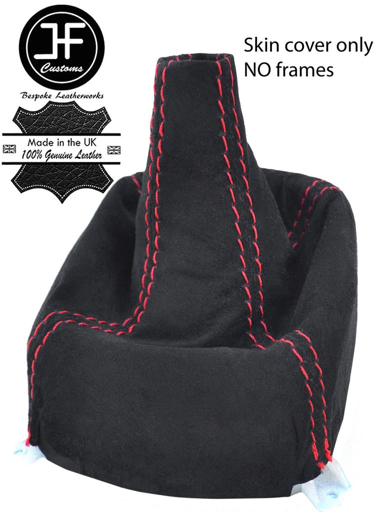 RED STITCHING REAL SUEDE MANUAL GEAR GAITER FITS MITSUBISHI COLT 1995-2003