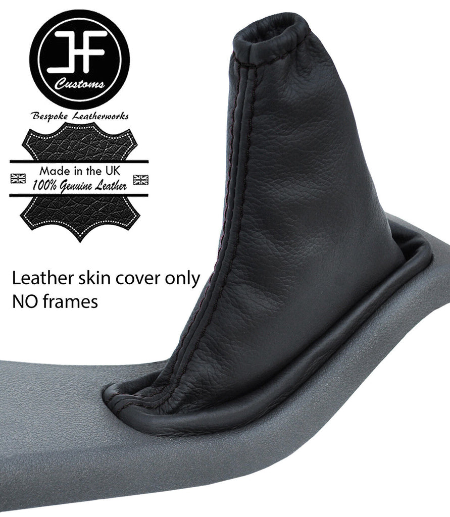 BLACK STITCH TOP GRAIN LEATHER HANDBRAKE GAITER FITS FORD FOCUS MK2 2008-2011