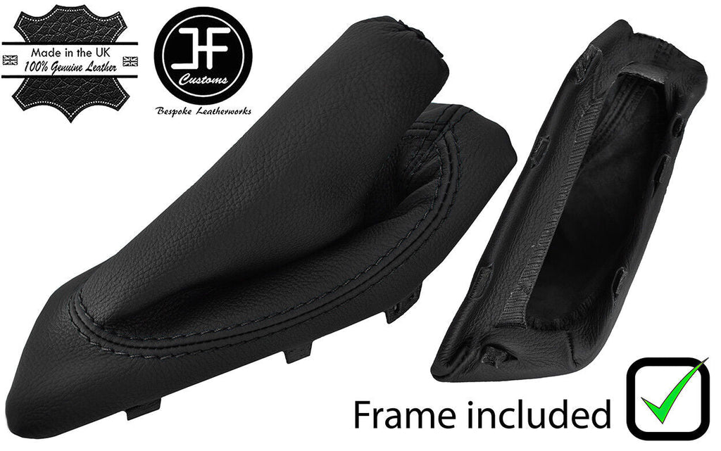 BLACK STITCHING LEATHER HANDBRAKE + PLASTIC FRAME FITS PEUGEOT RCZ 2009-2016