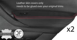 RED STITCHING 2X REAR DOOR ARMREST LEATHER COVERS FITS BMW X4 F26 2014-2018