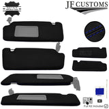 R BLUE CROSS STITCH LEATHER 2X SUN VISOR COVERS FOR AUDI A3 RS3 8V 13-20 SALOON