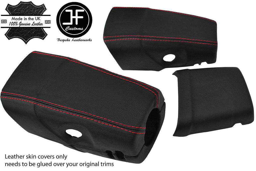 RED STITCH STEERING SHROUD COLUMN LEATHER COVER FITS FORD FIESTA MK1 XR2