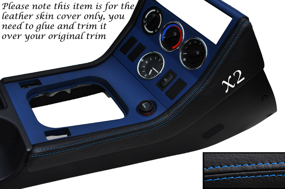 BLUE STITCH 2X CENTER CONSOLE SIDE TRIM LEATHER SKIN COVERS FITS BMW Z3 95-03