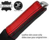 BLACK & RED STRIPE REAL LEATHER HANDBRAKE HANDLE COVER FOR FORD FOCUS 14-18