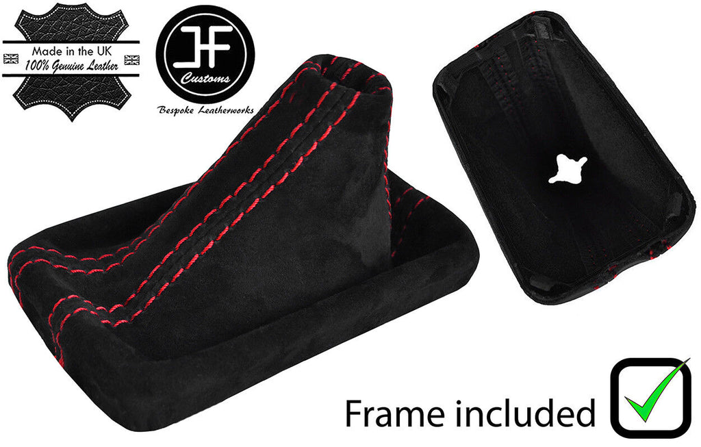 RED STITCH SUEDE AUTOMATIC DSG GAITER+PLASTIC FRAME FOR VW PASSAT B7 11-14
