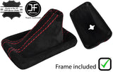 RED STITCH SUEDE AUTOMATIC DSG GAITER+PLASTIC FRAME FOR VW PASSAT B7 11-14