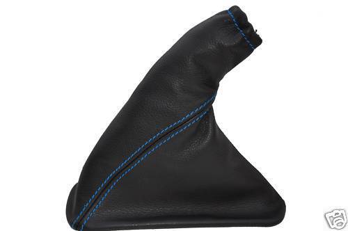 FITS VAUXHALL OPEL ZAFIRA A BLACK LEATHER HANDBRAKE GAITER BLUE STITCHING