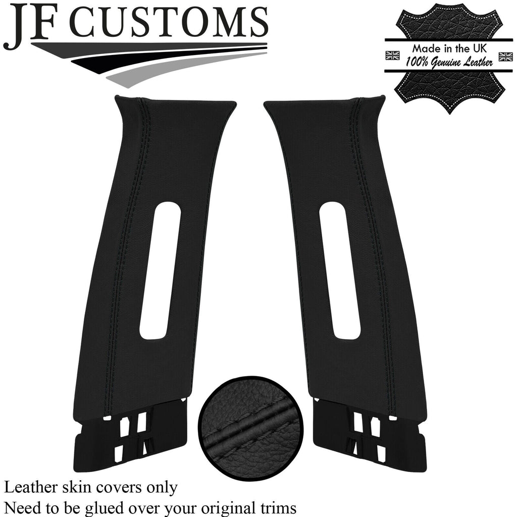 BLACK STITCH 2X UPPER B PILLAR LEATHER COVER FITS NISSAN JUKE F15 2010-2019