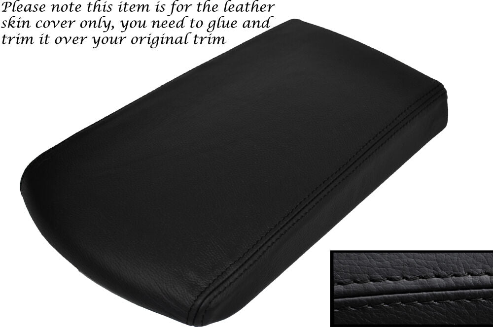 BLACK STITCH LEATHER ARMREST SKIN COVER FITS PEUGEOT 3008 2009-2014 CUSTOM NEW