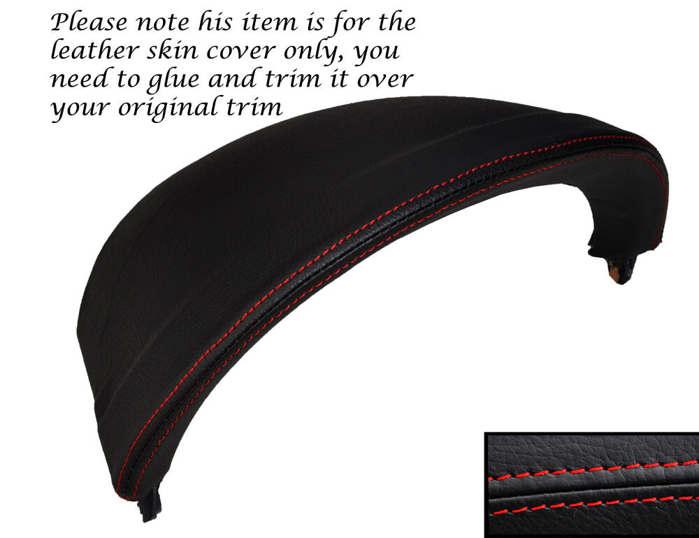 RED STITCHING COWL GAUGE HOOD LEATHER SKIN COVER  FITS PEUGEOT 1007 2005-2009