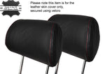 RED STITCHING 2X REAR HEADREST LEATHER SKIN COVERS FITS AUDI A4 B5 1995-2001