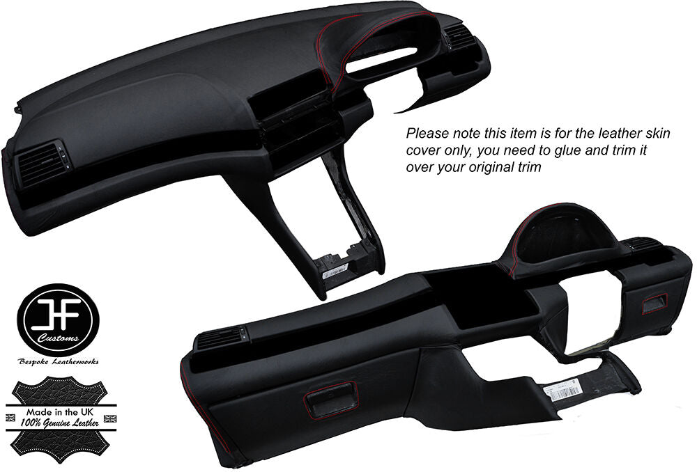 RED STITCHING DASH DASHBOARD LEATHER COVER FITS BMW 3 SERIES E46 1998-2005