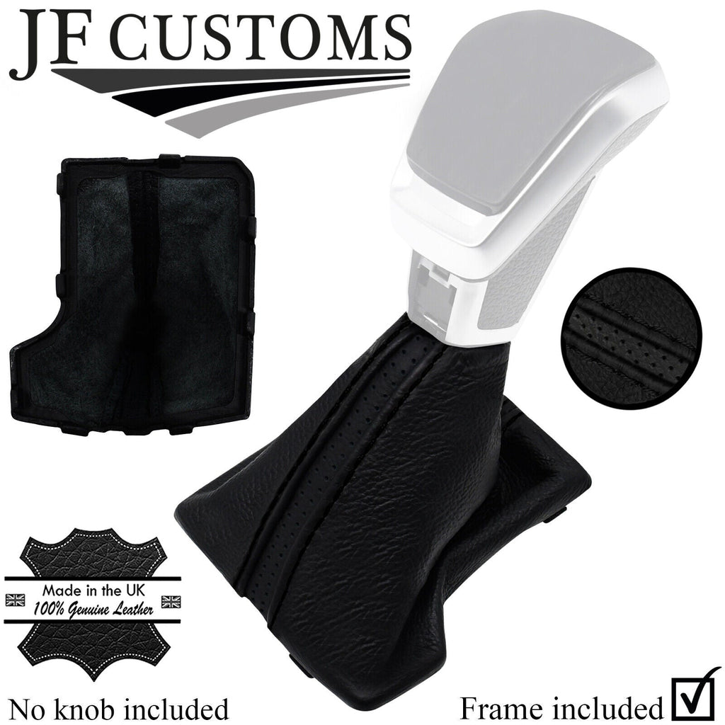 BLACK STITCH LEATHER AUTO GEAR GAITER +FRAME FOR SSANGYONG KORANDO MK4 19-21 JF1