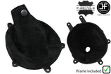 BLACK STITCH SUEDE GEAR 6SPEED GAITER+FRAME FOR MITSUBISHI LANCER EVO 7 8 9