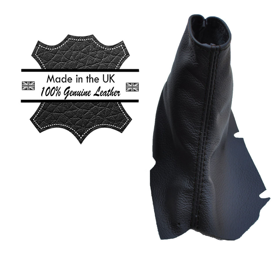 BLACK STITCHING BLACK LEATHER SKIN HANDBRAKE GAITER FITS VOLVO S80 1998-2006