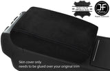 BLACK STITCHING ARMREST LID REAL SUEDE COVER FITS AUDI A6 C7 2012-2018