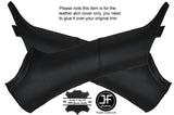 BLACK STICH 2X A PILLAR LEATHER COVER FITS AUDI TT MK1 CABRIO CONVERTIBLE 98-06